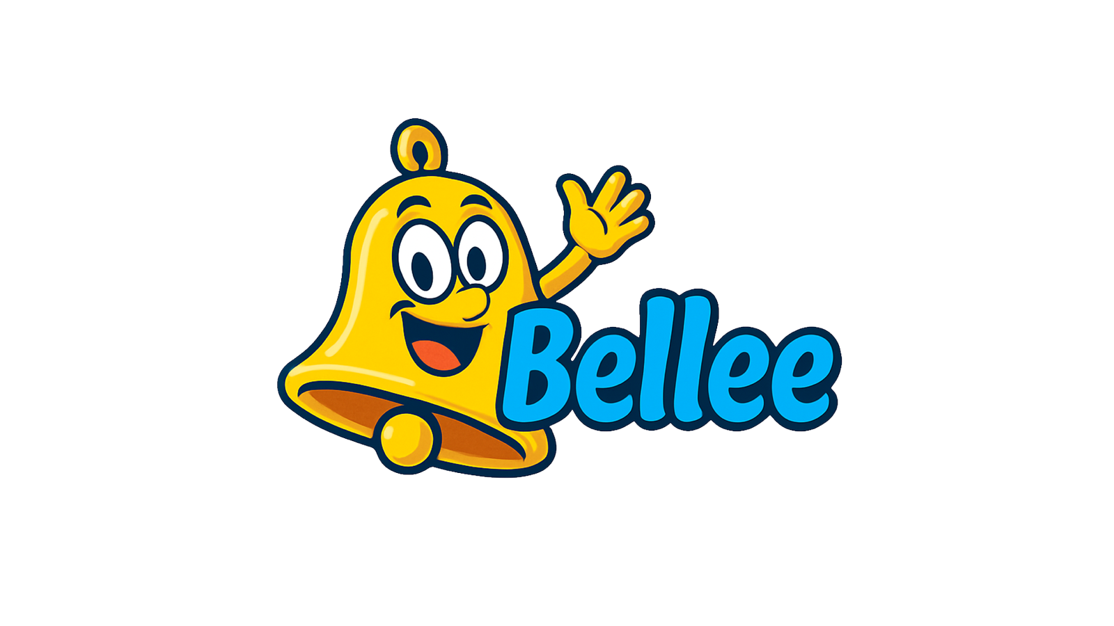 Bellee mascot logo, a waving cartoon bell with the product wordmark