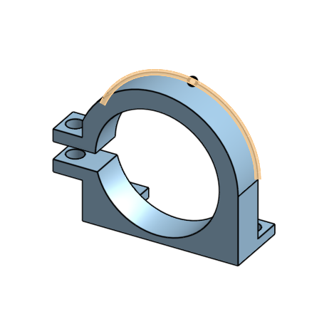 CAD model of the C-shaped motor clamp bracket