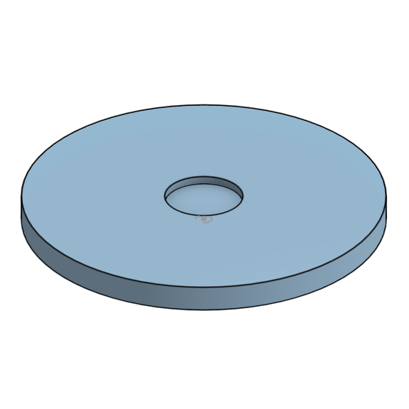CAD model of a disc wheel with center hole
