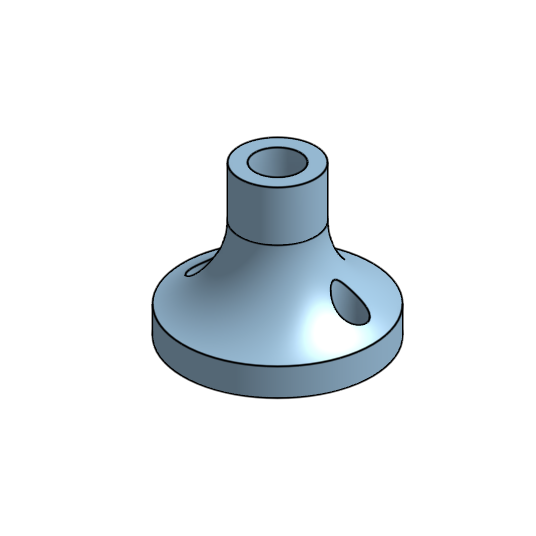 CAD model of the flanged wheel hub adapter with center bore